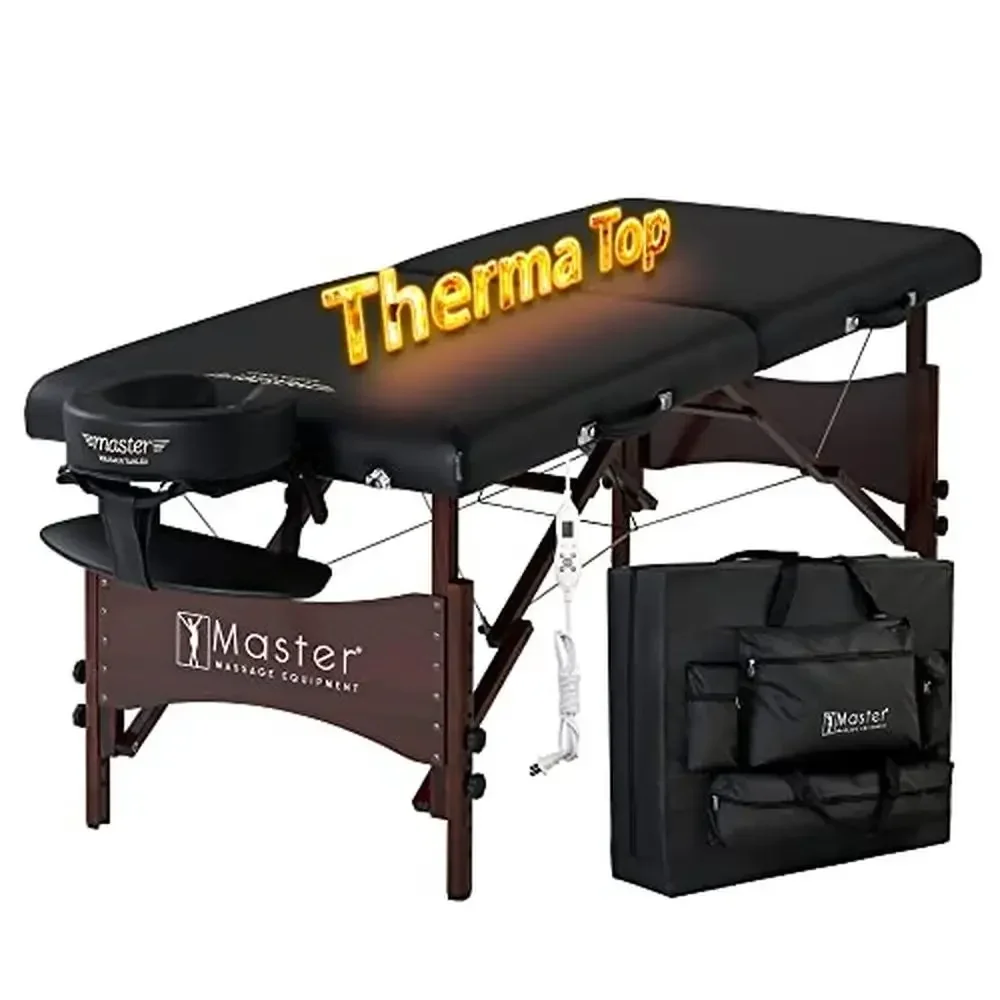 Roma Therma Top Heated Portable Massage Table Adjustable Heating System Face Pillow Lightweight 30