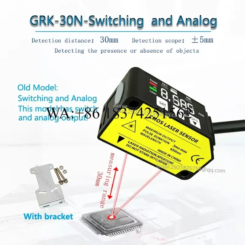 Wmwmnu for Measuring distance 30mm to 400mm Switching Output NPN CMOS Accurate measurement of mold height displacement