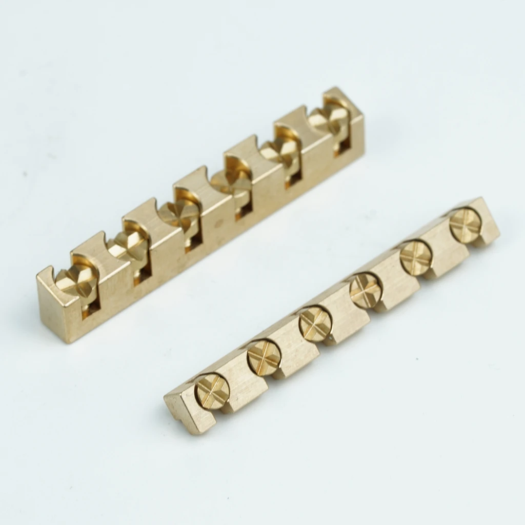Brass Adjustable Guitar Nut 42mm 43mm For ST Strat LP Les Paul Electric Guitar Split Saddle Height Adjustment Nut Replacement Pa