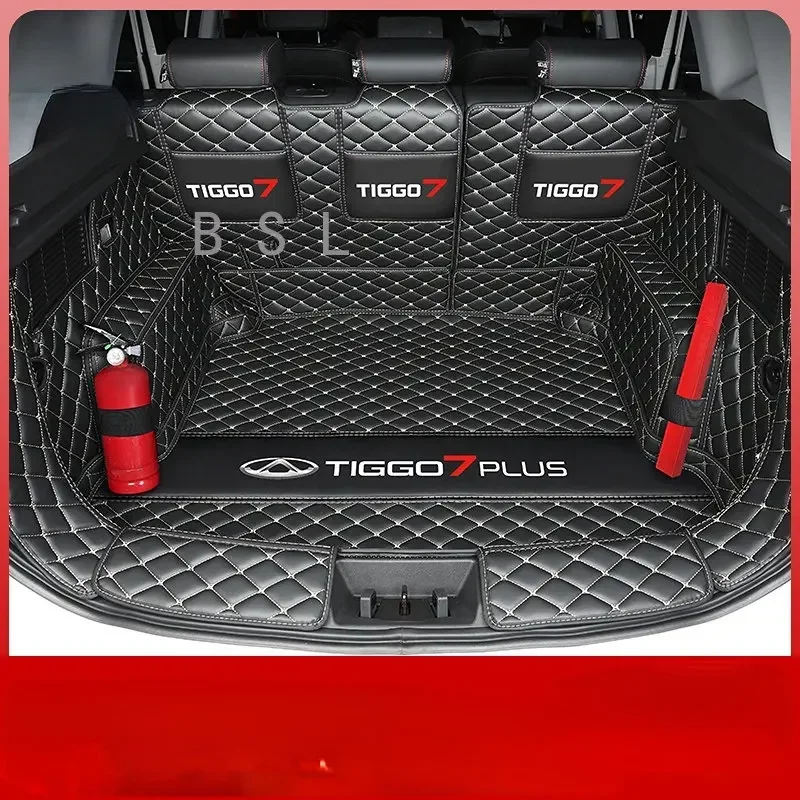 

Leather Car Trunk Mats For Chery Tiggo 7 plus 2022 Seats Anti-Dirty Protector Tray Cargo Liner Accessories Styling