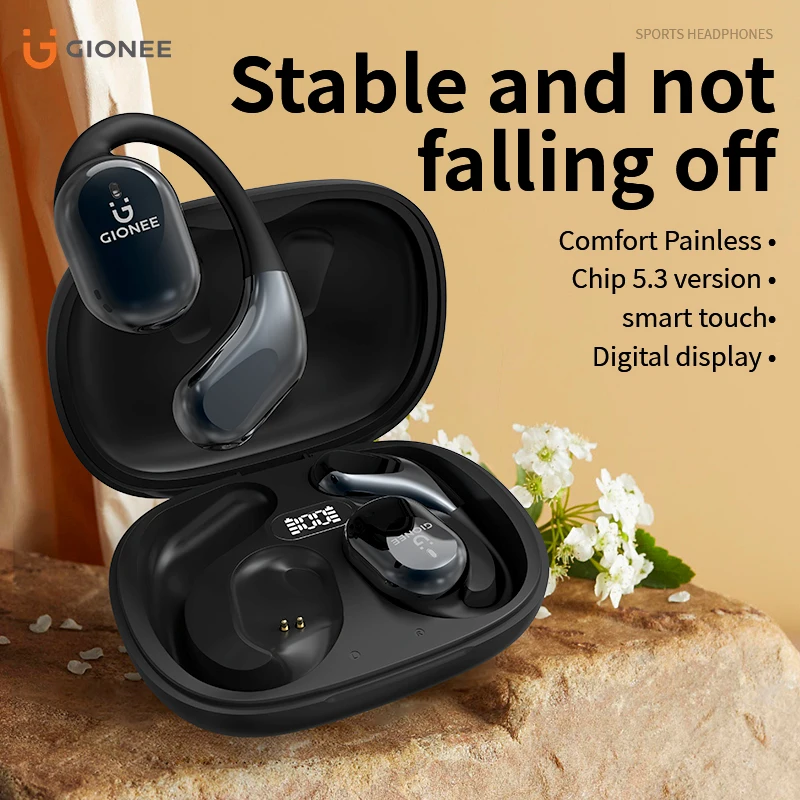 Gionee-Casque sans fil à conduction OWS Sophia, Bluetooth 5.3, crochet d'oreille sport à oreille ouverte, 32H ENC, écouteurs antibruit IPX5