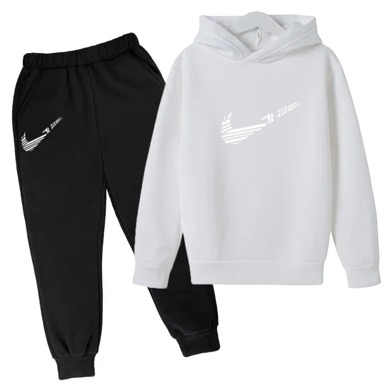 2026 Kinder Hoodie mit Schriftzügen Sportlicher Pullover 3-13 Jahre Mantel Sweatshirt+Hose 2-teiliges Set Jungen Mädchen Kleinkind Kleidung Mode-Set – Detail 12
