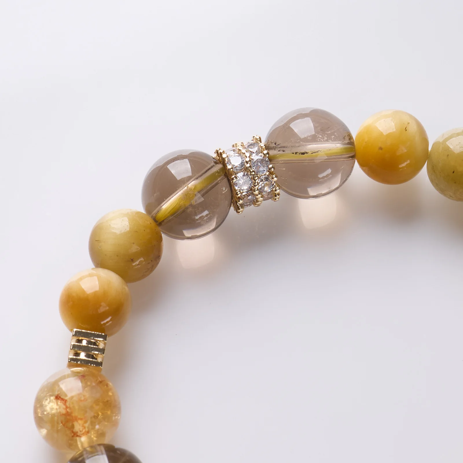 10mm Natural Citrine Tiger Eye Ice Obsidian Stones Beaded Strand Bracelet for Women Chinese Style Wealth Crystal Fine Jewelry view 3