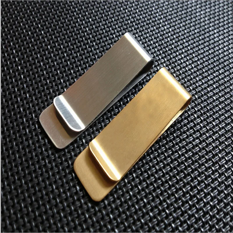 Hot Sale Slim Money Clip Dollar Cash Clamp Holder Portable Stainless Steel Metal Wallet Creative Business Brass Banknote Folder