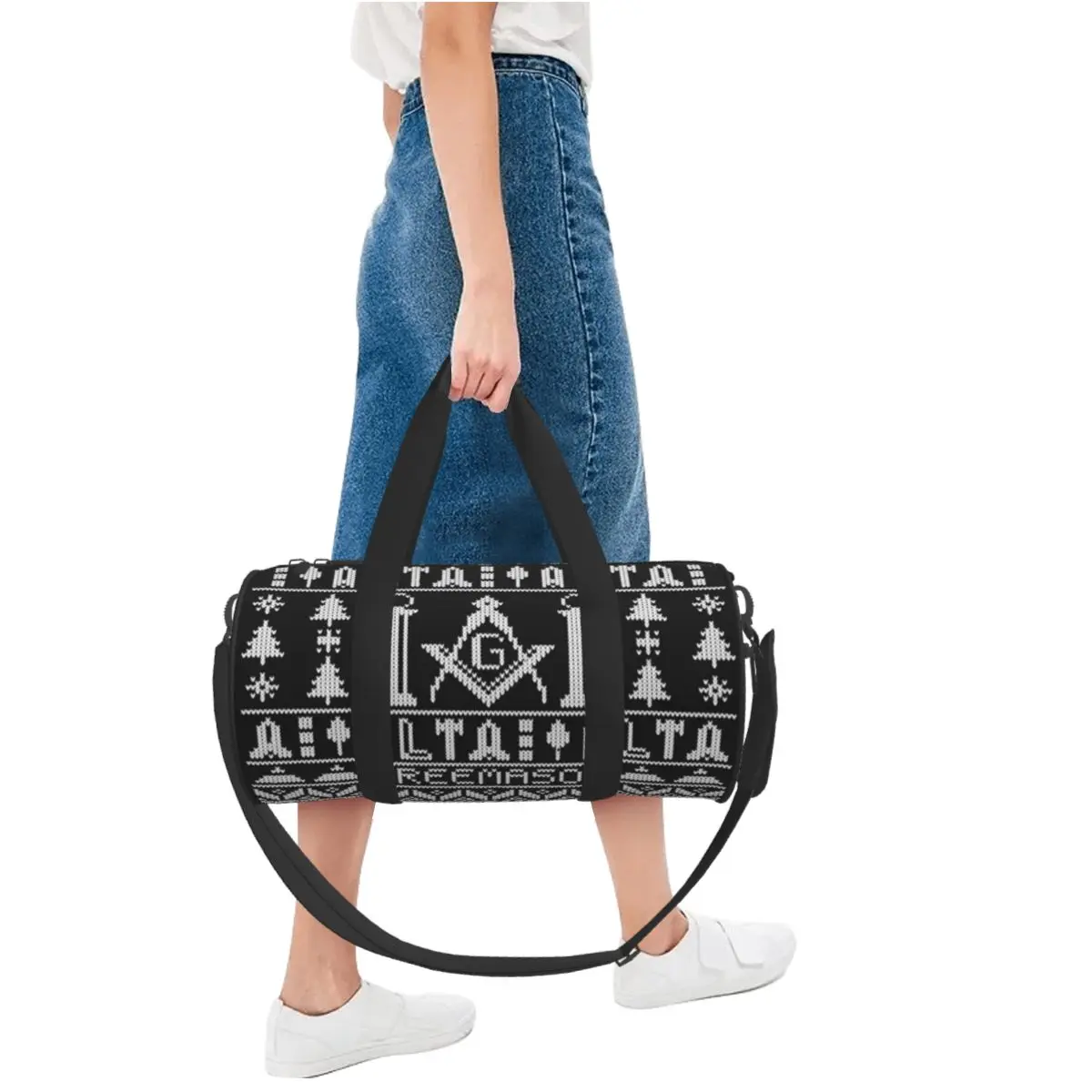 Freemason Sporttassen Kerst Trui Ontwerp Reis Training Gymtas Met Schoenen Nieuwigheid Handtassen Mannen Design Oxford Fitness Tas