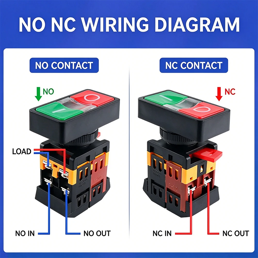 Double-position Push Button Switch Illuminated ON OFF 22mm 25mm 30mm NO NC Momentary Reset 24V 110V 220V 380V Industrial Control