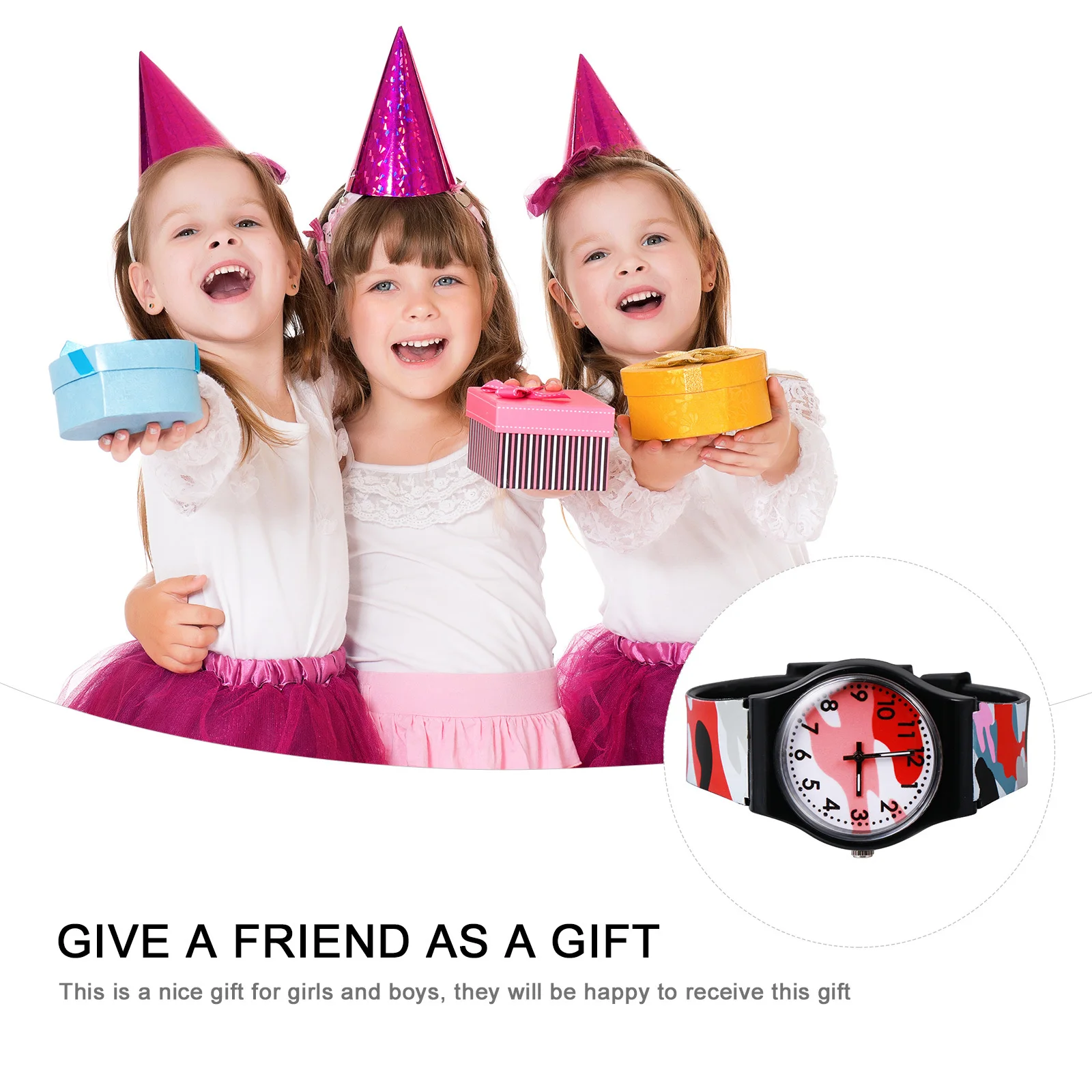 Piccolo orologio mimetico Orologi alla moda per PVC rosso regolabile Lovely '