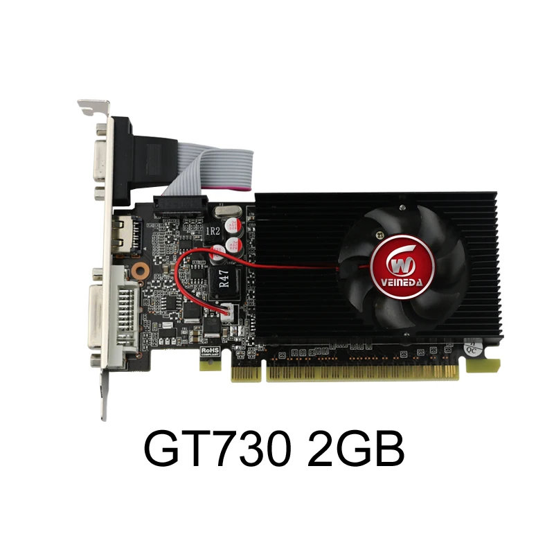 VEINEDA GT 730 2GB GDDR3 28nm HDMI-compatible+VGA+DVI Computer PC Gaming Video Cards 64Bit Graphics Card gt 610 2gb