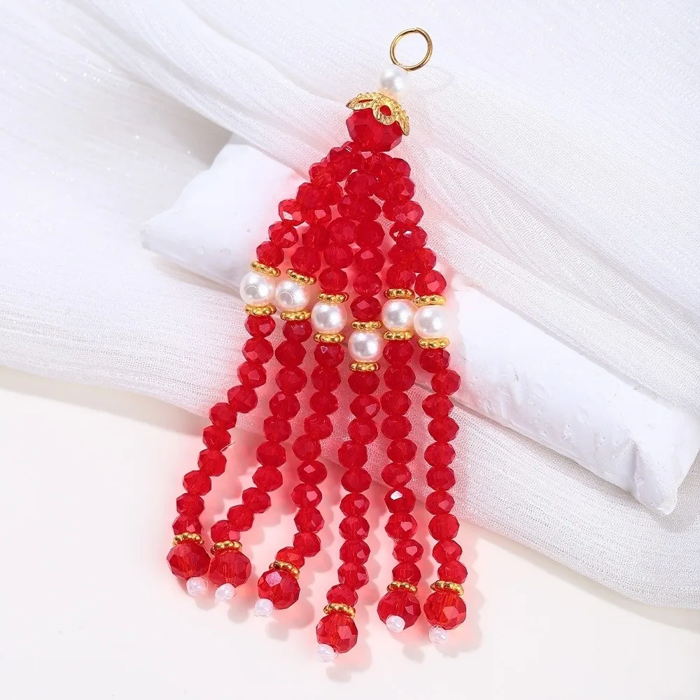 New Medium Length Crystal Bead Tassel Multi-Color Rice Bead DIY Jewelry Accessories Handmade Bead Fringe Tassel Hairpin Matching