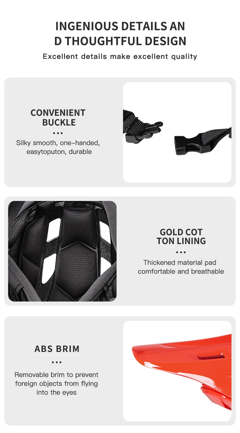 SEEKER Fahrradhelm, Renn-, Downhill-, Mountainbike- und Straßenhelm, einteiliger, vollständig abdeckender Offroad-Integralhelm – Detail 12