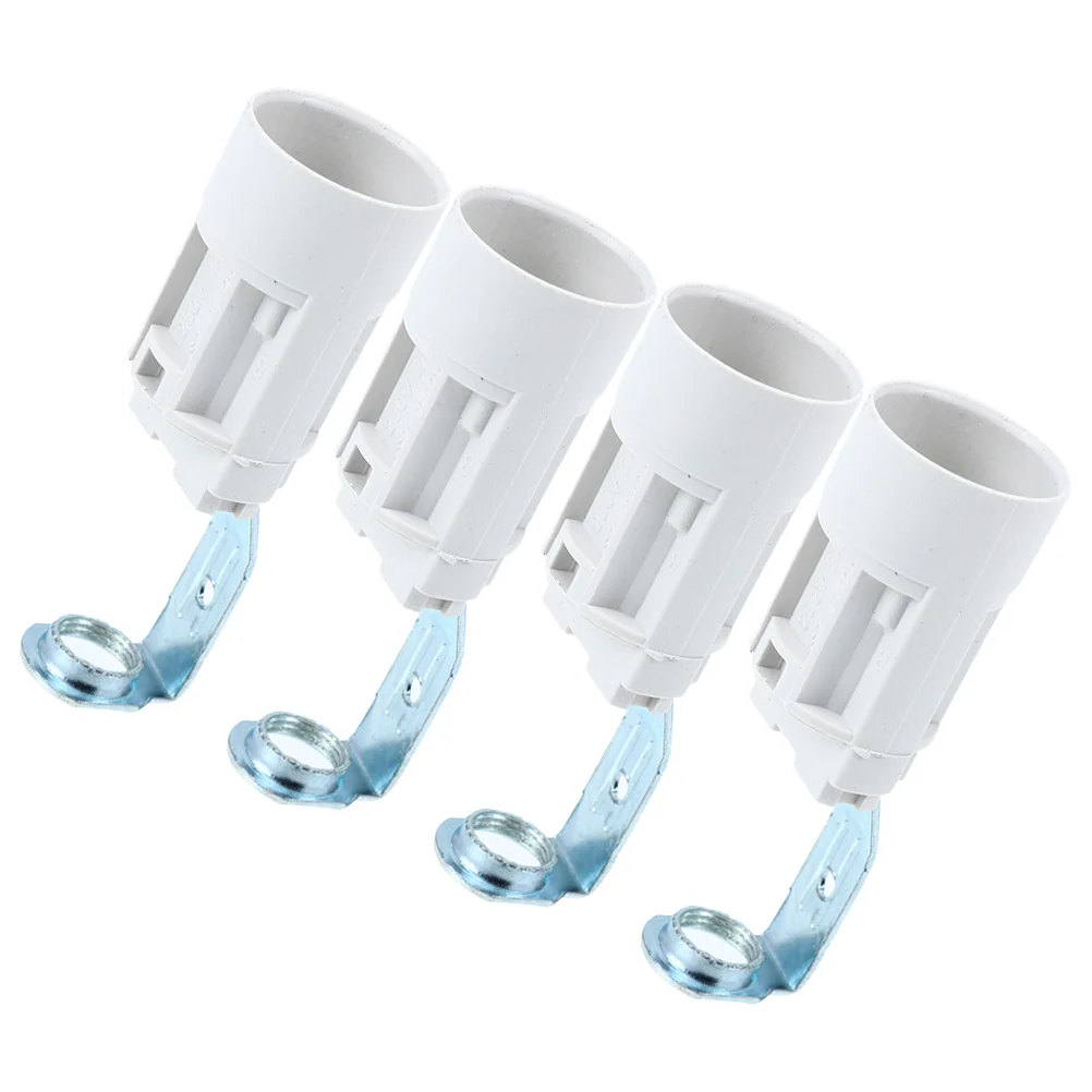 4 Pcs E14 Socket Holder White Stand 70mm European Style Water Pipe Bulb Socket for Bedroom Living Room Office Kit