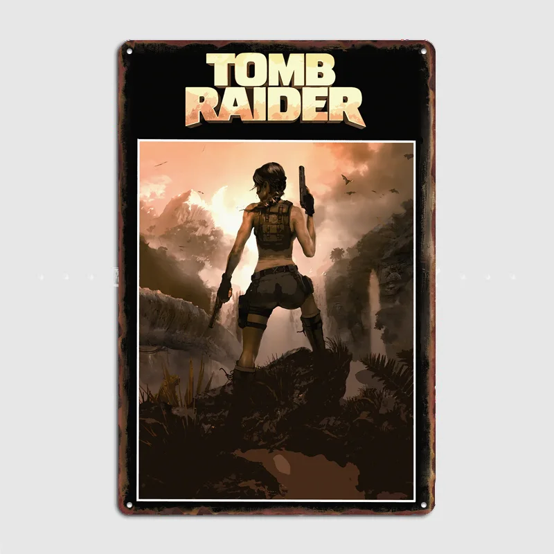 Лара Крофт в игре Tomb Raider: Металлический постер-табличка для декора стен в спальне, доме, комнате.