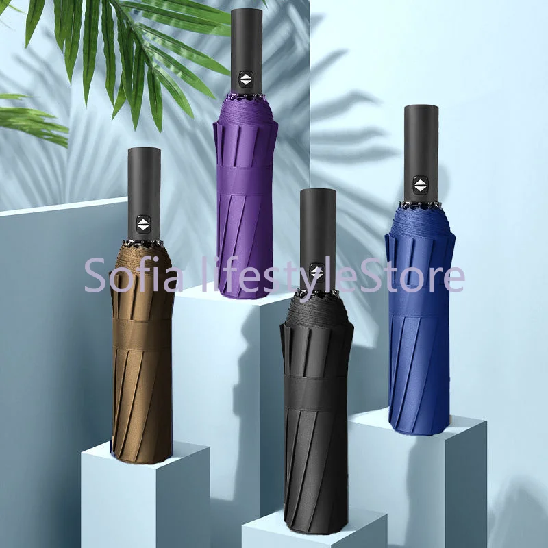 Automatic umbrella folding Sun umbrella Increase reinforcement rain and sun protection UV protection thickened sun umbrella