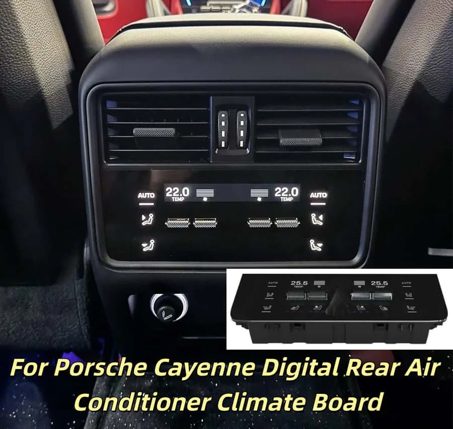9 Inch Touch Screen Climate Control Panel For Porsche Cayenne 2024 Digital Rear AC Panel Screen Air Conditioning Upgrade