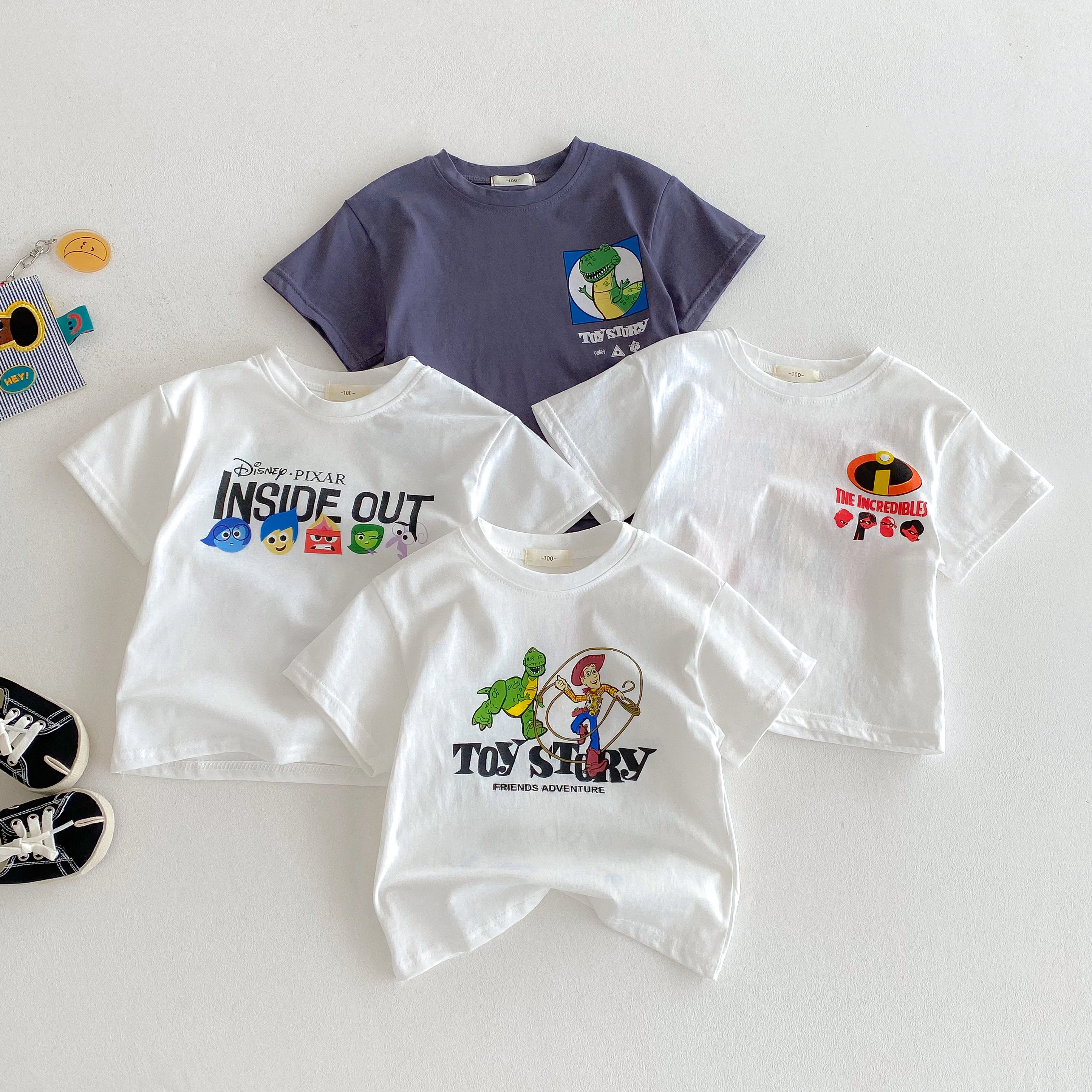 Printed Cartoon Baby Boys T-shirt Summer New Clothing Short Sleeve Tops Tees For Kids Toddler Costume Casual Crewneck T Shirts