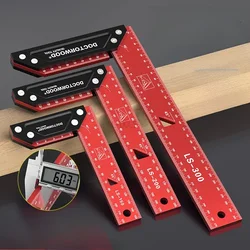 Precision Measuring Ruler-Universal Combination Angle 45/90° Multifunctional Thickened Aluminum Alloy L-shaped Right Angle Ruler