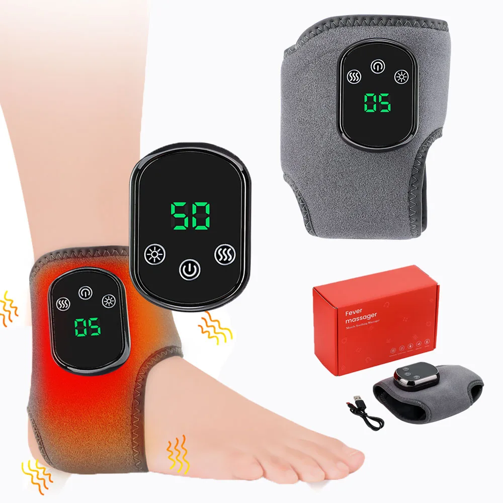 Adjustable Electric Heating Ankle Brace with Massage