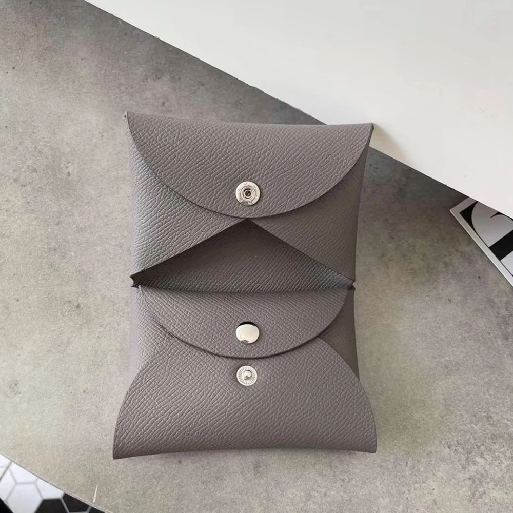 Monedero plegable de cuero de lujo, regalo a la moda para hombre, Mini tarjetero, cartera, nuevo diseñador, bolsa pequeña y sencilla para dinero para mujer