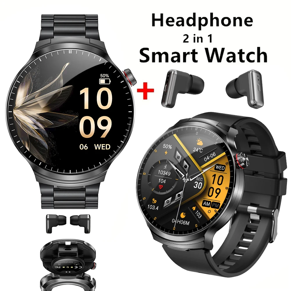 

LIGE New TWS 2-In-1 Headset Smart Watch 1.85" Bluetooth Call Men Earphone Smartwatch Heart Rate Health Monitor Music Watch 2026