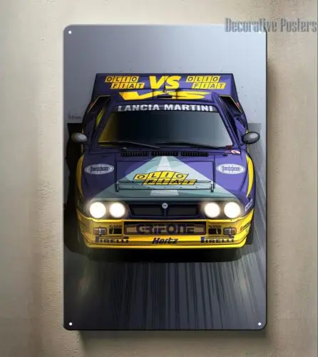 Y1,Lancia 037 rally  Racing Car Group B Metal Poster - Sign 20x30cm