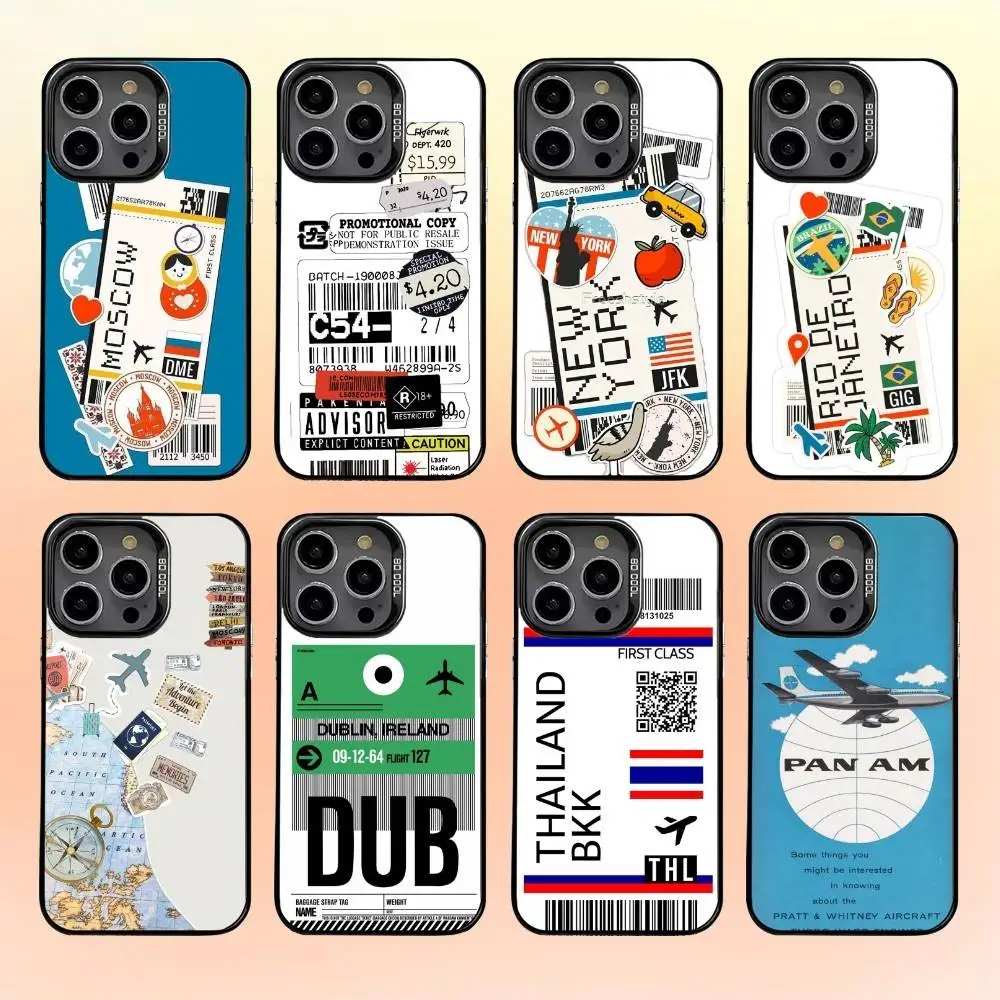 

Zzz-Air Ticket Bar Code Label Phone Case For iPhone 16,15,14,13,12,11,Pro,MAX Gray Matte Silicone Black Cover