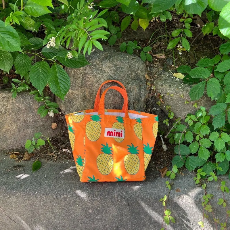 Sac à main en toile de dessin animé mignon pour maman, chiot blanc orange, ananas Ins, sac de transport pour employés de bureau, loisirs, 30x33x17cm, nouveau, 2023