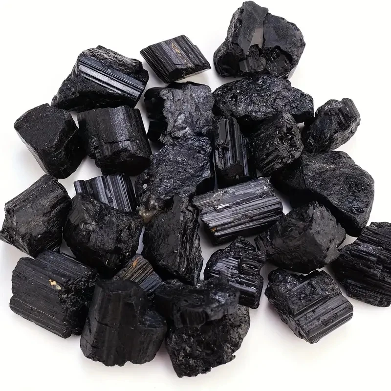 100g/bag Natural Black Tourmaline Stones Raw Ore Irregular Crystals Mineral Specimen