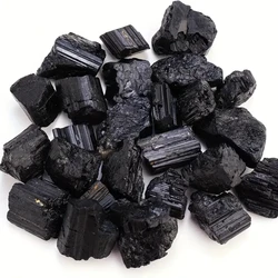 100g/bag Natural Black Tourmaline Stones Raw Ore Irregular Crystals Mineral Specimen