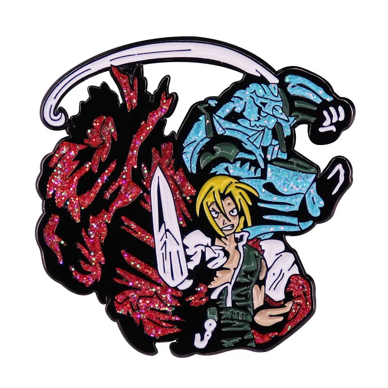 High Quality Japanese Manga Fullmetal Alchemist Enamel Pin Anime TV Badge Cartoon Brooch Backpack Hat Bag Lapel Pin Accessories