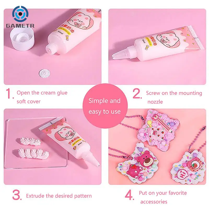 15ml Simulation Cream Glue DIY Mobile Phone Shell Material Homemade Hairpin Goo Card Stationery Box Resin Accessories