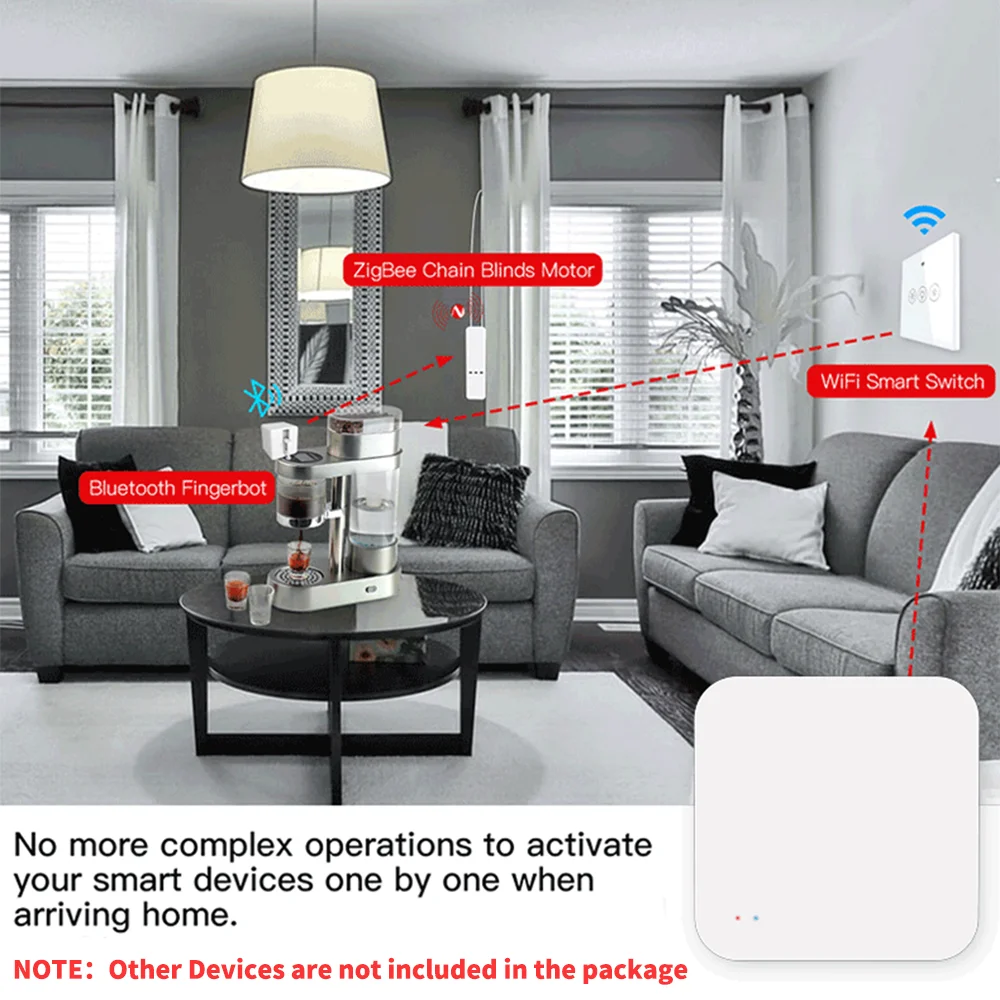 Tuya Zigbee Hub بوابة لاسلكية متعددة الأوضاع لأتمتة المنزل الذكي لأجهزة ZigBee عبر Smart Life tuya المنزل الذكي