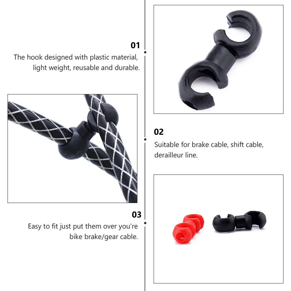 

20 pcs Cable Clips Bike Plastic Buckle Wire Tidy Rotating S Hook for Mountain Road Folding Reusable Cross