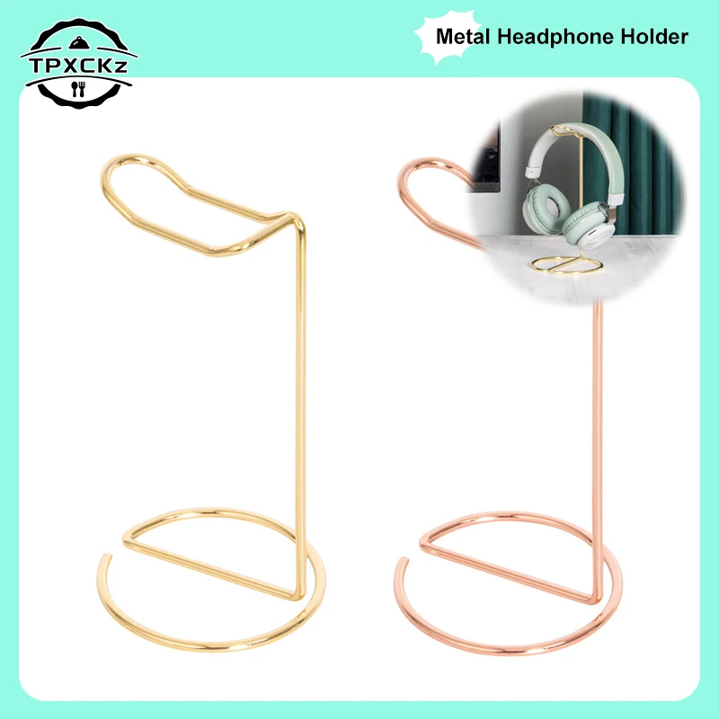 Suporte de fone de ouvido ouro metal suporte rack bonito bluetooth sem fio suporte para capacete gamer