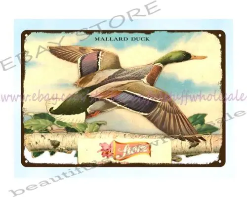 1958 Storz Beer Mallard Duck metal tin sign office bar interior design