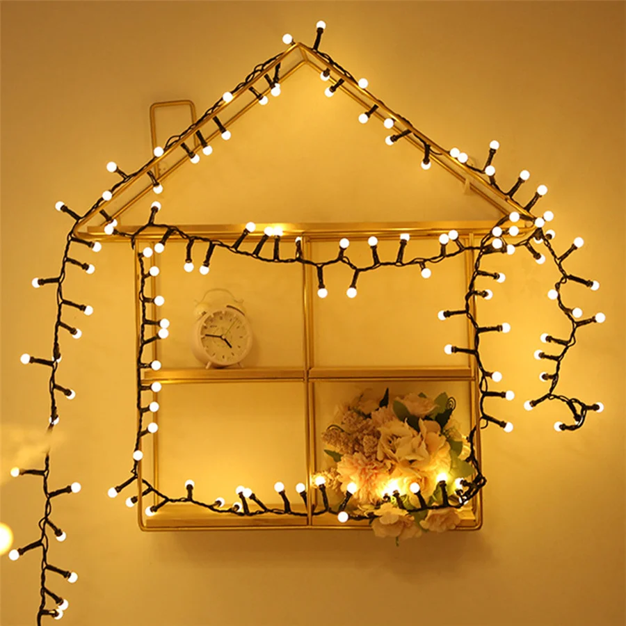 Waterproof LED Firecrackers Fairy String Lights 8 Modes Christmas Round Ball Garden Garland Light for Party Indoor Outdoor Decor