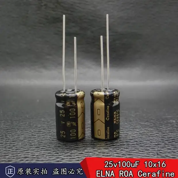 

30pcs/lot Japan original ELNA Cerafine ROA 25v 100uF copper foot fever audio electrolytic capacitor 10x16mm free shipping