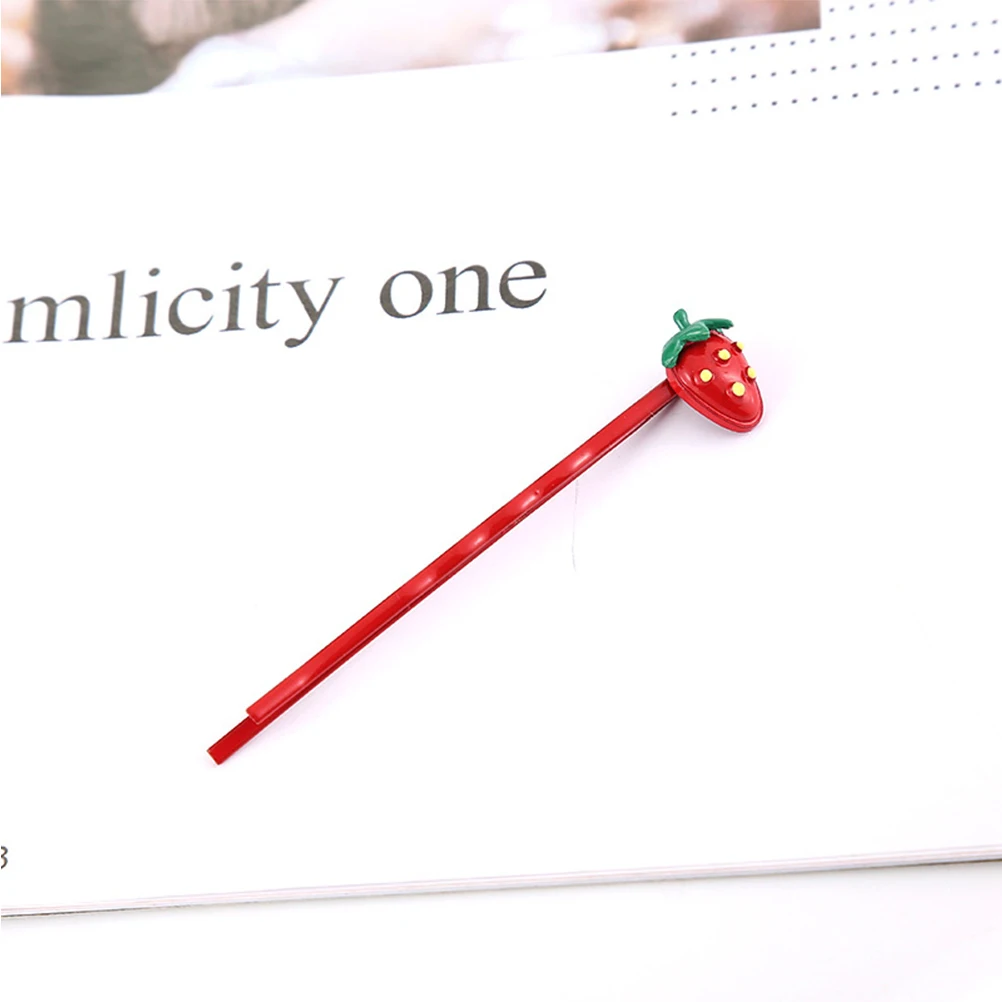 

4pcs Fruit Hair Clips Decorative Accessories Bobby Pins Kids Mallet Strawberry Stylish Clip Set Wedding Party Daily Life Strong