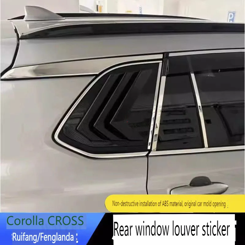 Side Vent Window Louvers Car Rear Quarter Spoiler Panel for Sun Shade For Toyota Corolla Cross 2021-2024 Exterior Accessories