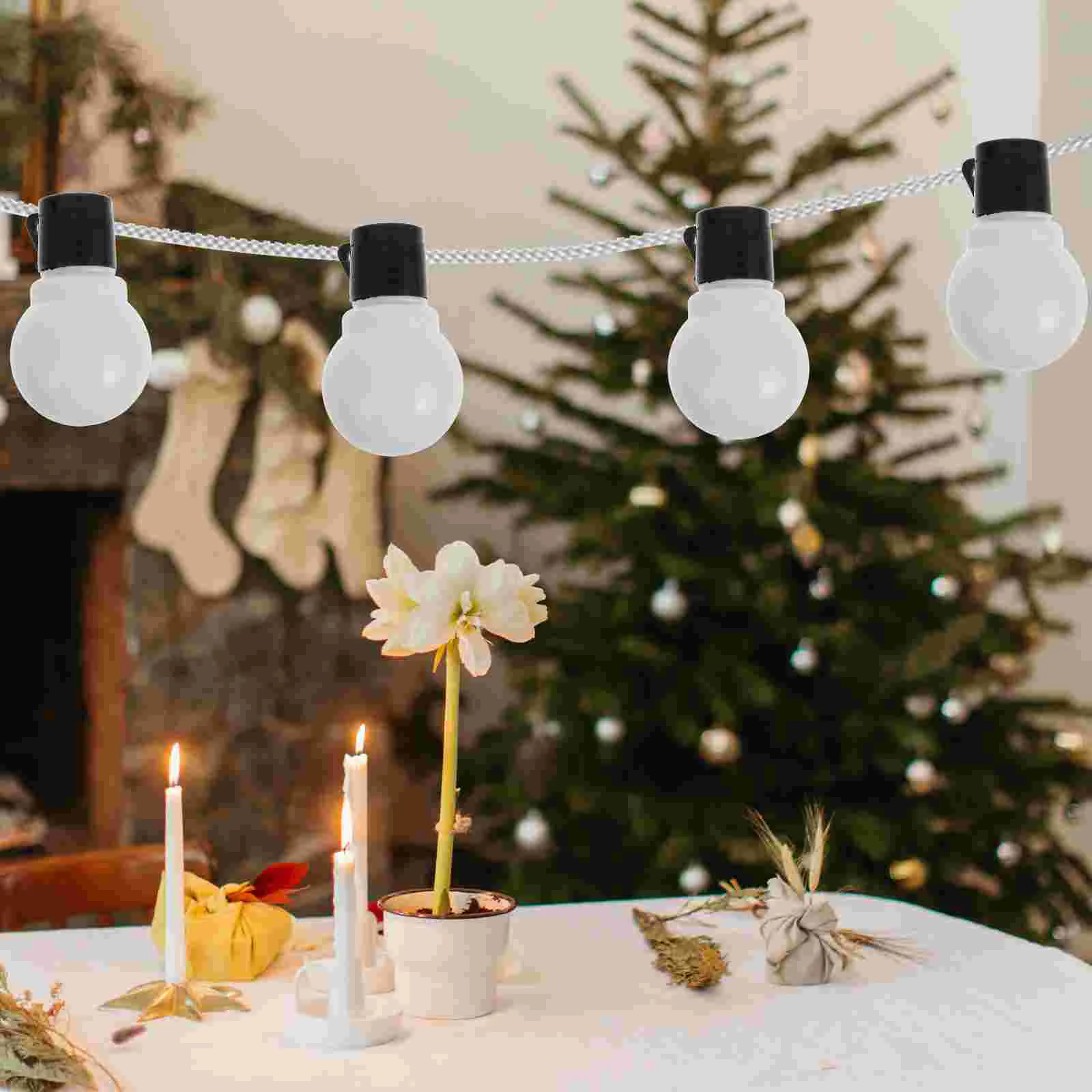 20 Pcs String Light Bulbs Small Lamp Decor Globe Empty LED Ball Pendant Decoration Plastic Abs