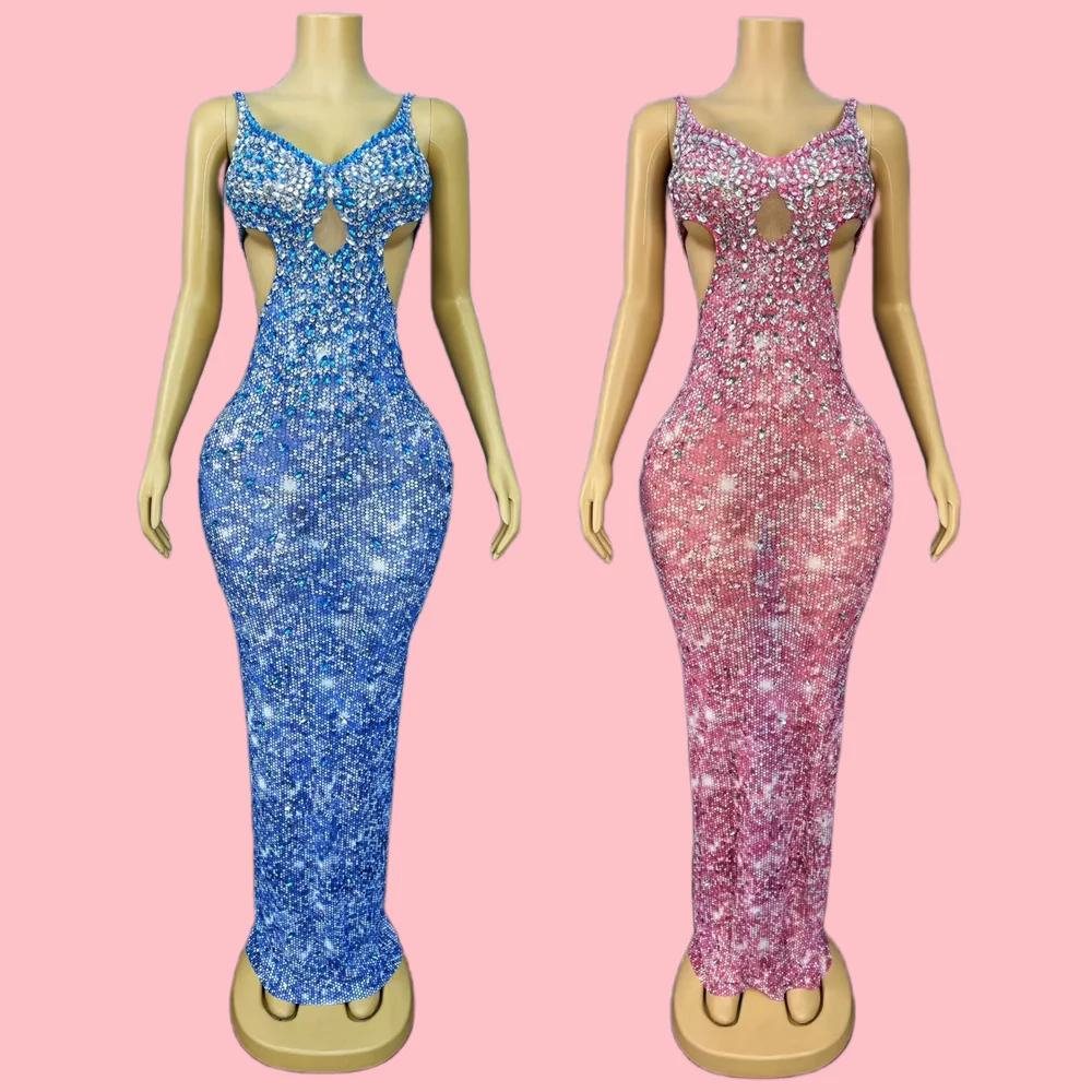 مثير السباغيتي حزام حجر الراين عيد ميلاد الزفاف مساء Bodycon فستان المرأة عشاء ثوب قطع مأدبة نادي حفلة فستان ماكسي