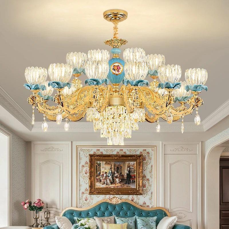 

Европейские люстры для гостиной, домашняя атмосфера, вилла, нефритовые лампы, простая современная люстра из цинкового сплава в стиле ретро для столовой, 85-265 В