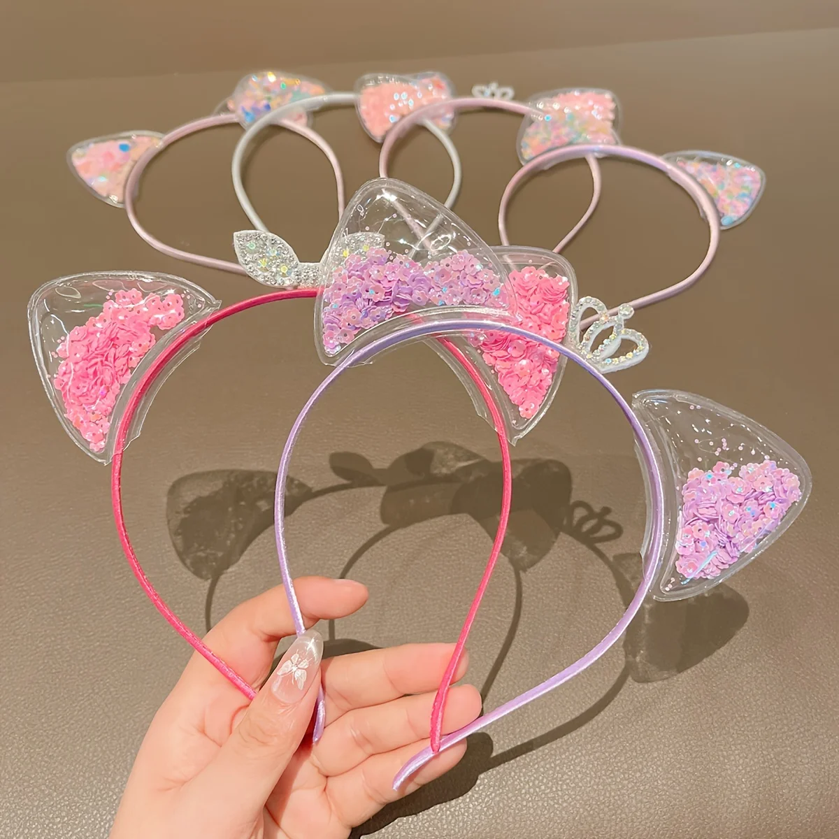 Girls Cute Shining Sequin Cat Ears Hairbands Sweet Ornament Headband Princess Gift Headwear Kids Fashion Hair Accessories