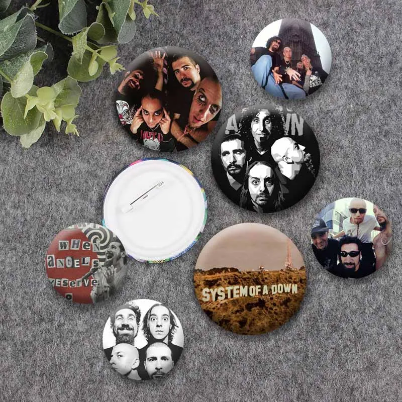 Rock Band System O-Of A Down Badge Serj Tankian Singer Brooch Album Cover Lapel Pins Clothes Backpack Hat Decor Collectible Gift
