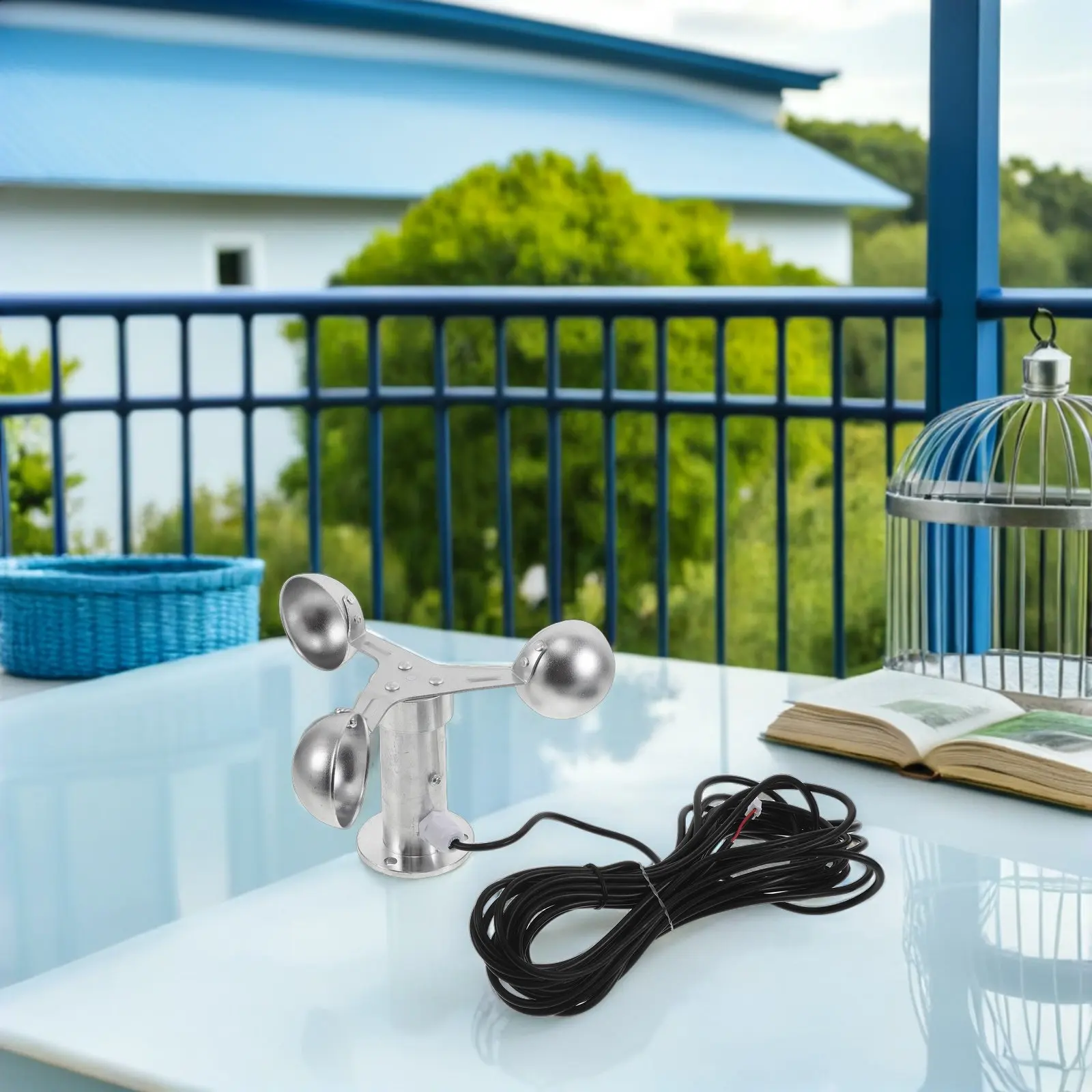 Digital Anemometer Wind Speed Sensor Weather 3-Cup Halloween Christmas Cup Anemometer Marine Engine Science Teacher High