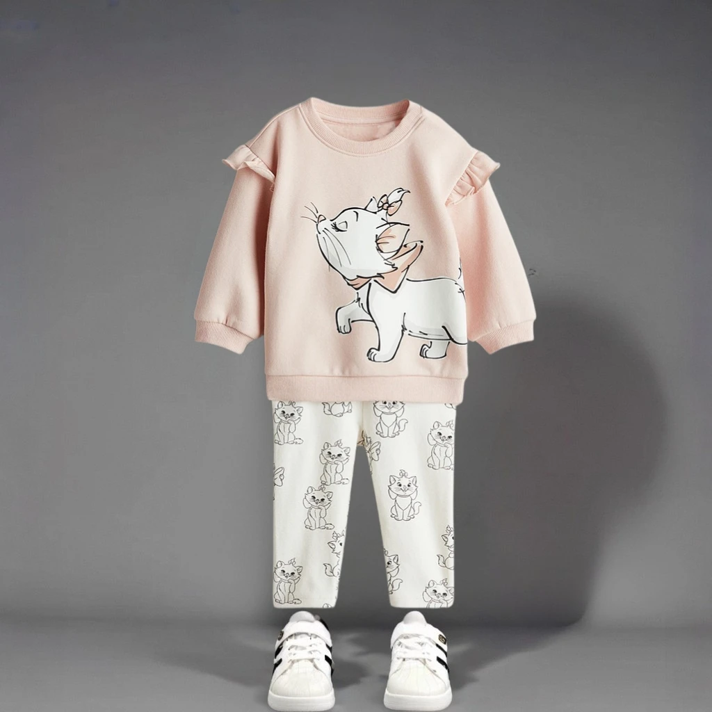 Autumn New Children Clothes Long Sleeve Suit Printed Cartoon Minnie Baby Girls Casual Tracksuits Kids Hoodie + Leggings 2pc/set image 6