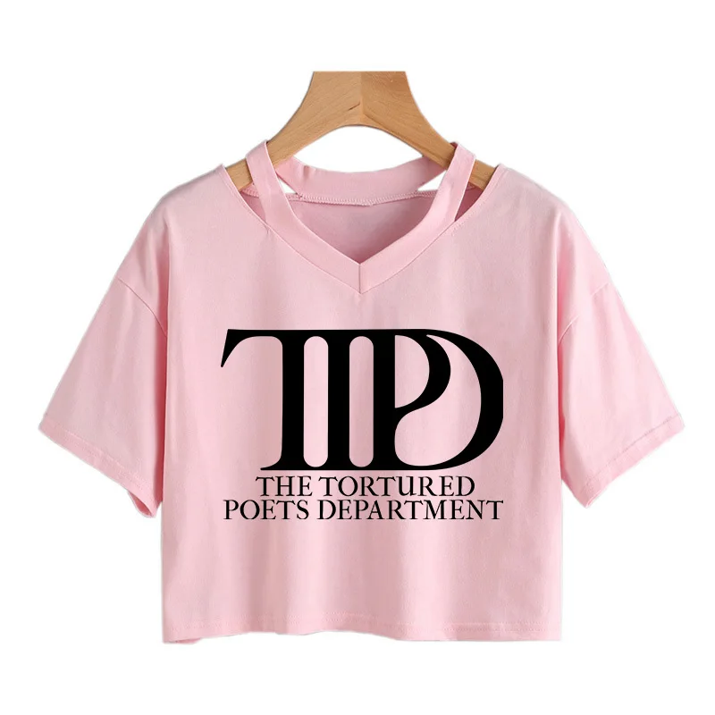 Women Funny Gothic Cropped Tee Shirt 90s The Tortured Poets Department Album Crop Tops Ttpd Print Tshirt Lady Y2k T-Shirt Femme