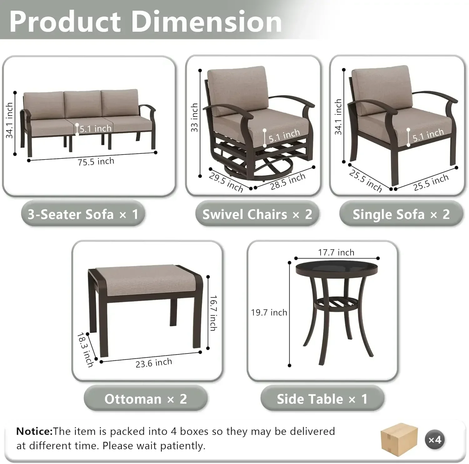 مجموعة أثاث الفناء المصنوعة من الألومنيوم، أثاث خارجي، أرائك مقطعية للفناء، مجموعة محادثة للفناء، الفناء الخلفي، رمل بجانب حمام السباحة #6