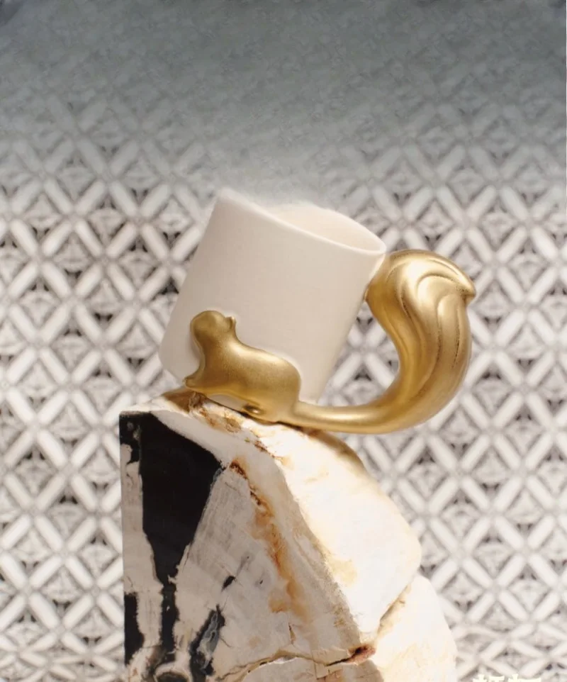 السنجاب السيراميك تنقش القدح مكتب شرب كوب هدية مربع هدية #6