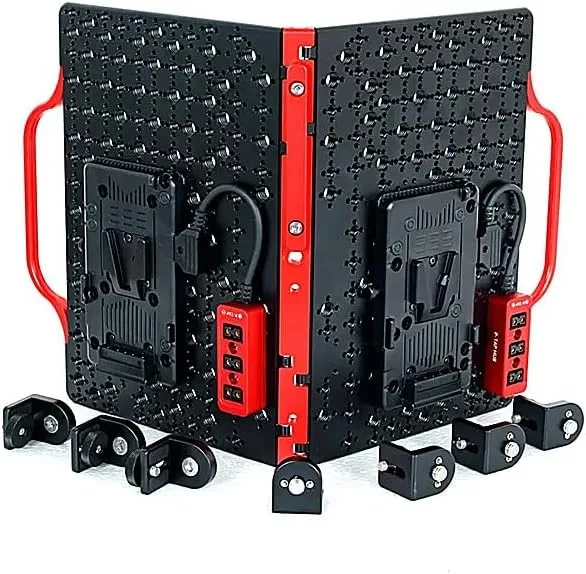 Multifunctional V-Mount Battery Power Distribution Board Folding Mounting Plate Dtap Splitter 1/4