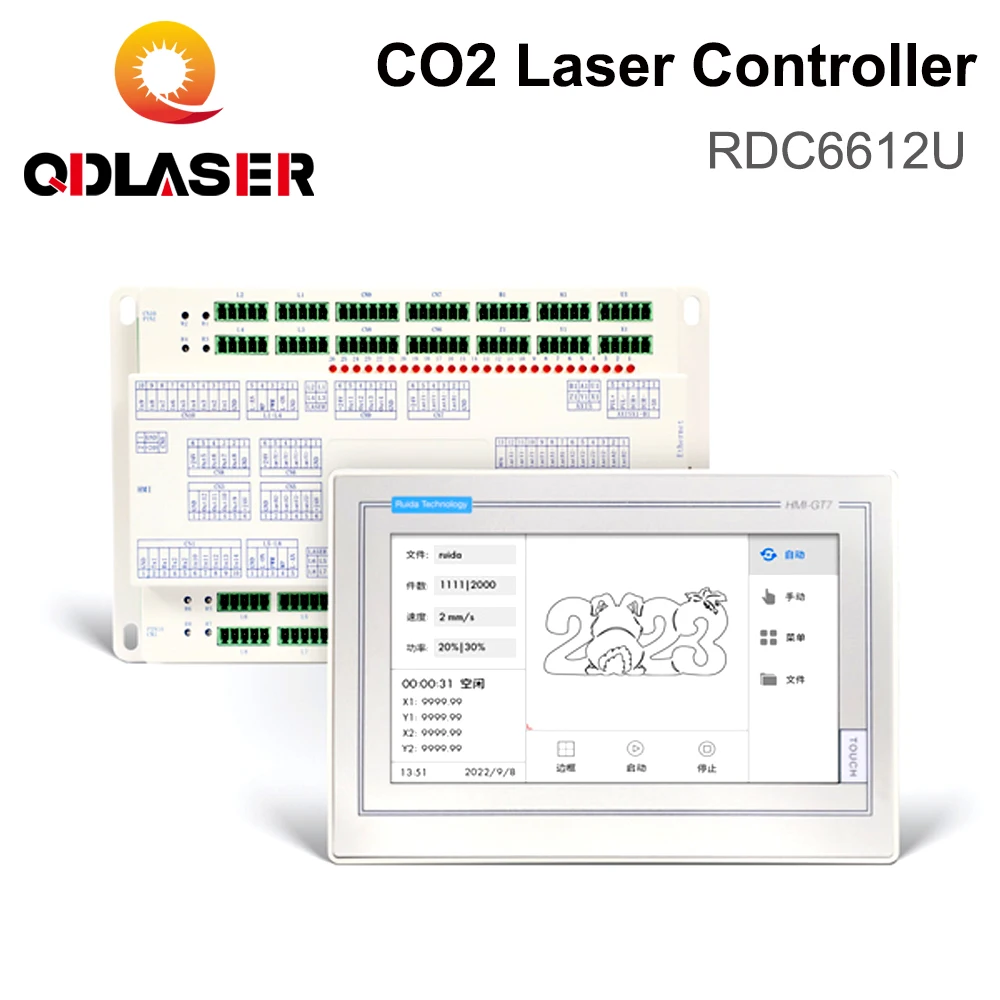 QDLASER RDC6612U Dual Coordinate System Four-Head Inter-Shift Asynchronous CO2 Laser Controller for Laser Engraving Machine